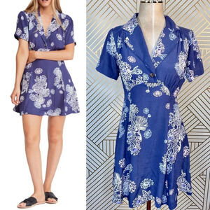 Free People Blue Hawaii Mini‎ Dress in Blue Floral